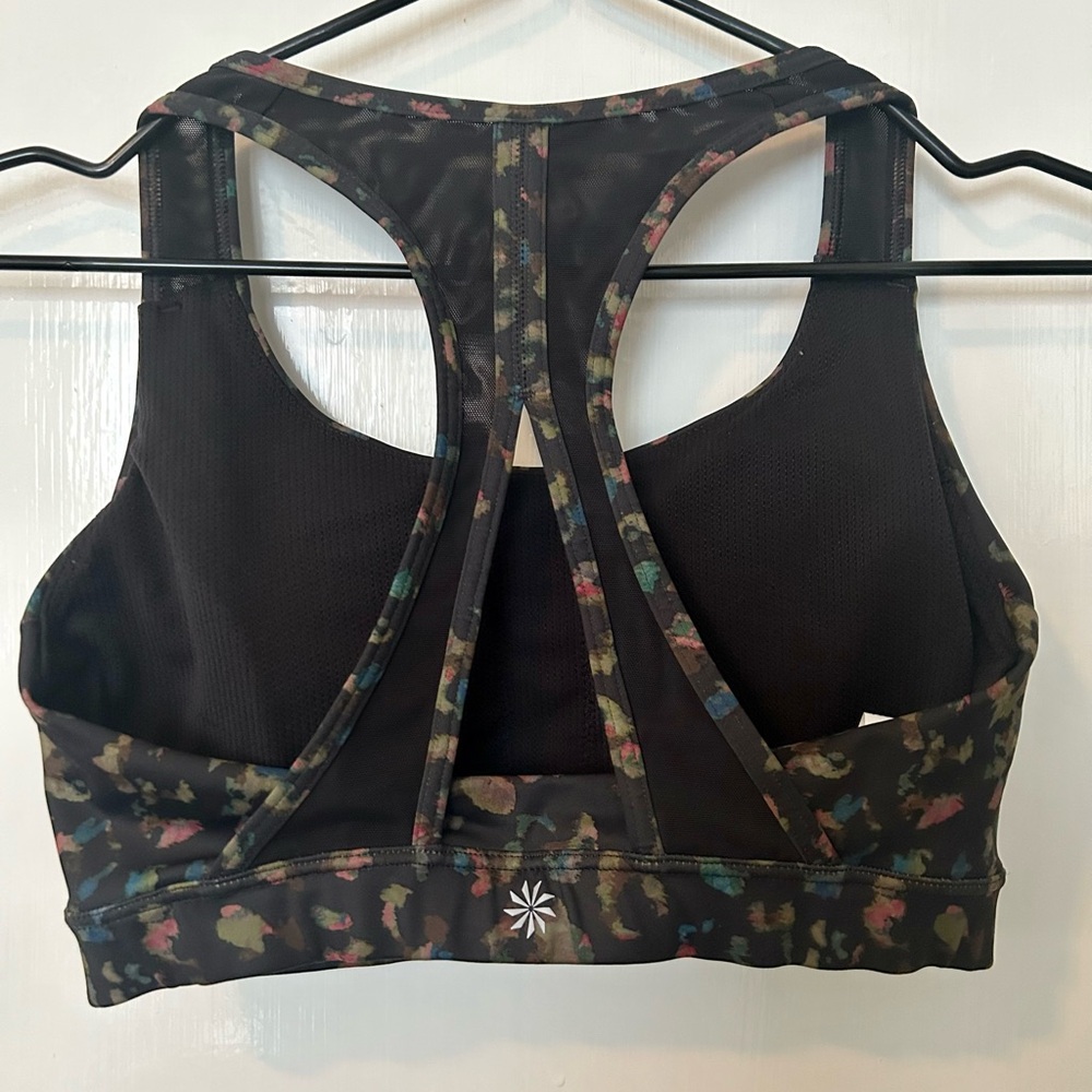 Athleta Contender Cheetah Print Racerback Sports Bra Removable Padding X… - Picture 6 of 7
